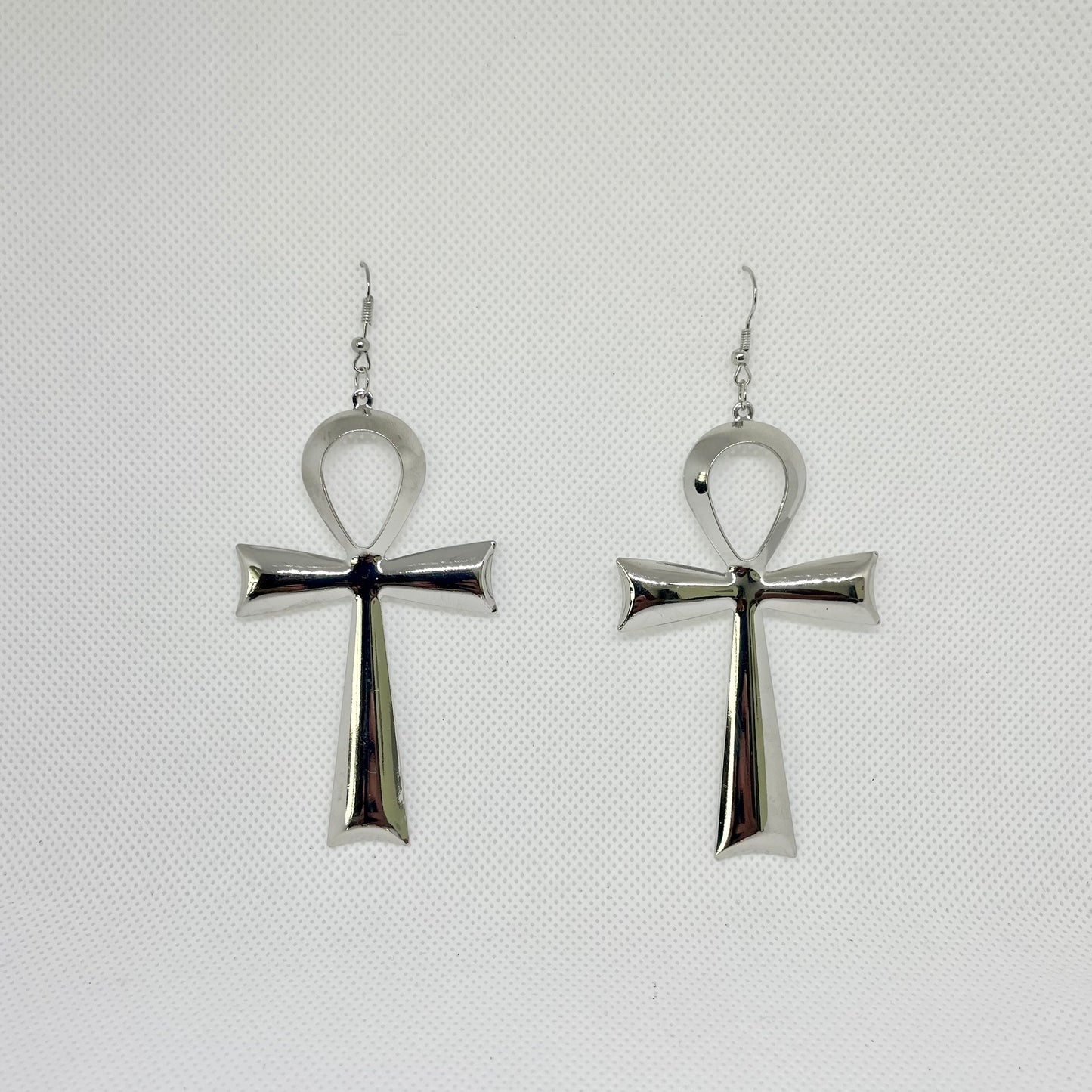 Divine Ankh Earrings - Silver
