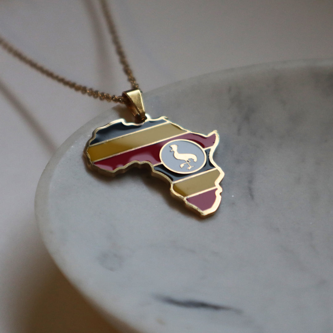 African Map Necklace - Uganda