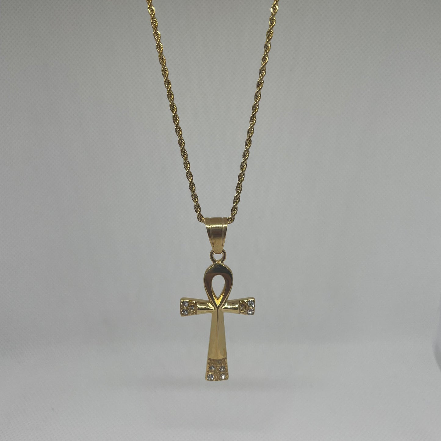 Rhinestone Ankh Small - Gold