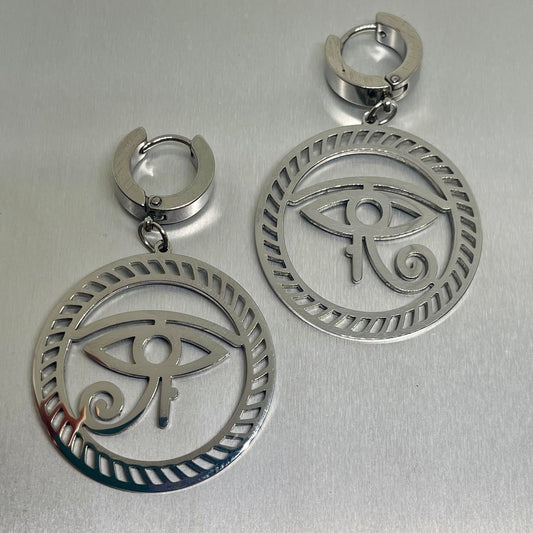 Eye of Ra / Horus Earrings Silver