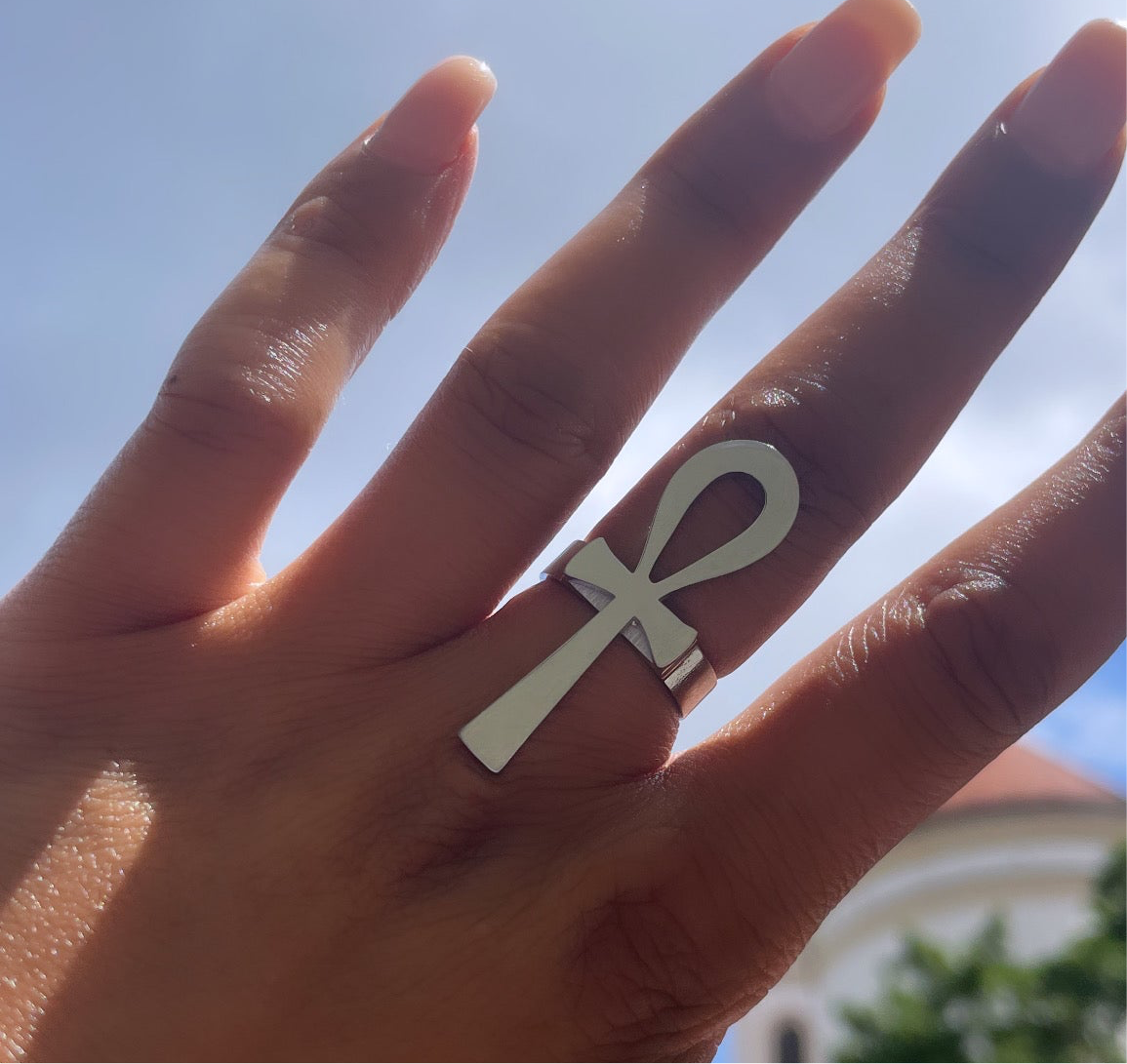 Ankh Harmony Ring Silver