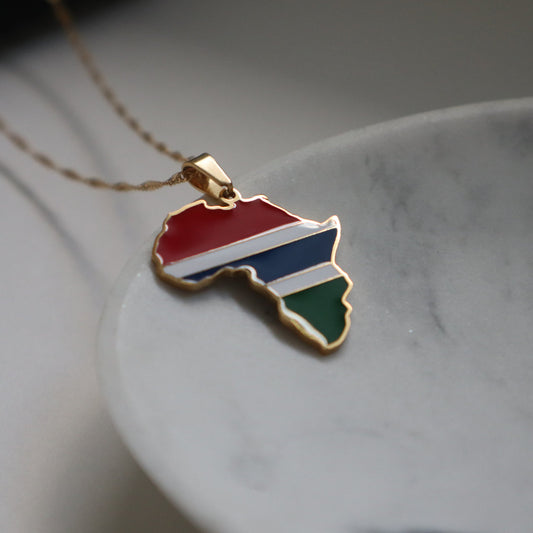 African Map Necklace - Gambia