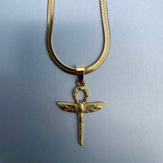 Ankh Scepter Necklace Small - Gold