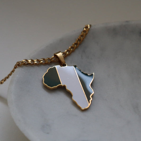 African Map Necklace - Nigeria