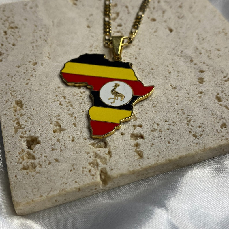 African Map Necklace - Uganda