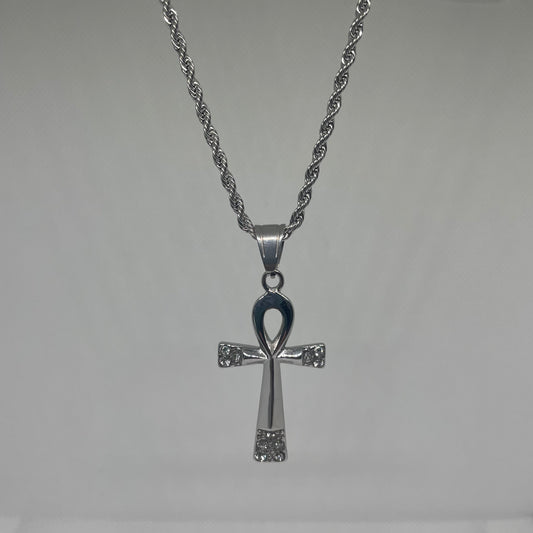 Rhinestone Ankh Small - Silver