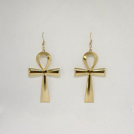 Divine Ankh Earrings - Gold