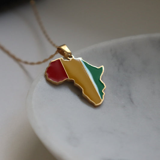 African Map Necklace - Guinea