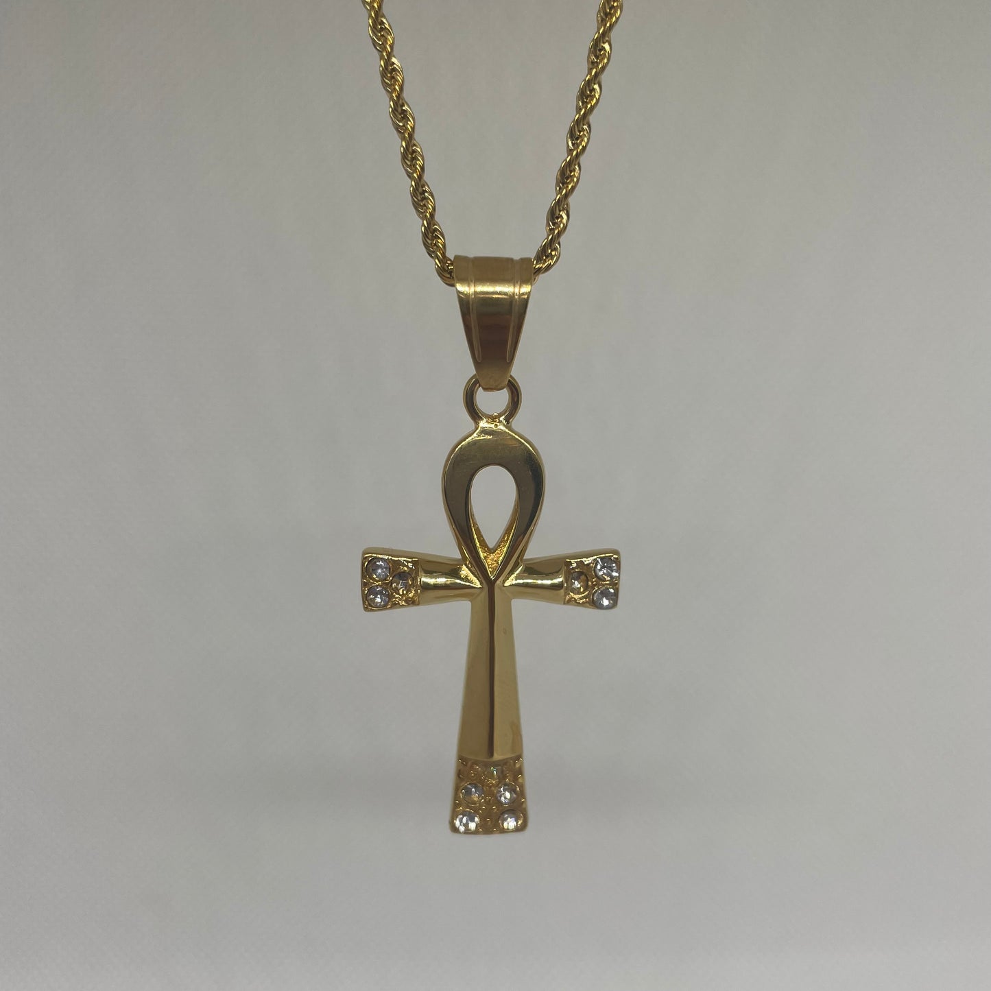 Rhinestone Ankh Small - Gold