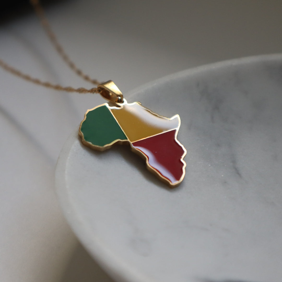 African Map Necklace - Benin