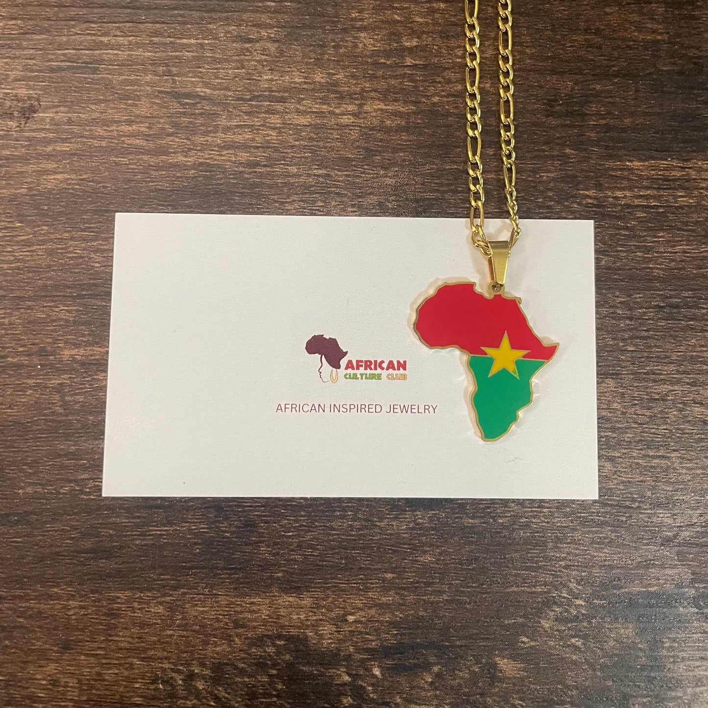 African Map Necklace - Burkina Faso