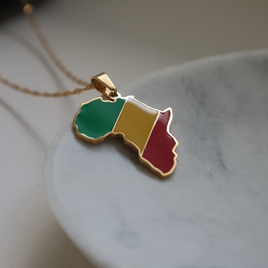 African Map Necklace - Republic of Congo