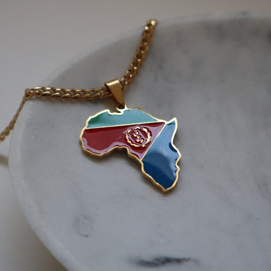 African Map Necklace - Eritrea