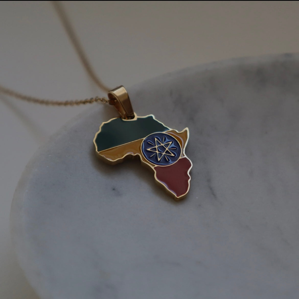 African Map Necklace - Ethiopia