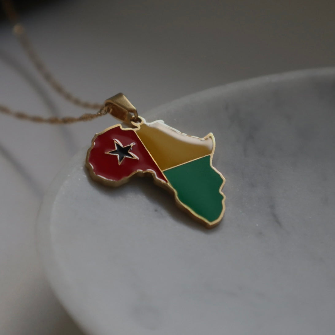 African Map Necklace - Guinea Bissau